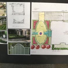 Handrawn inspiration board for landscaping project