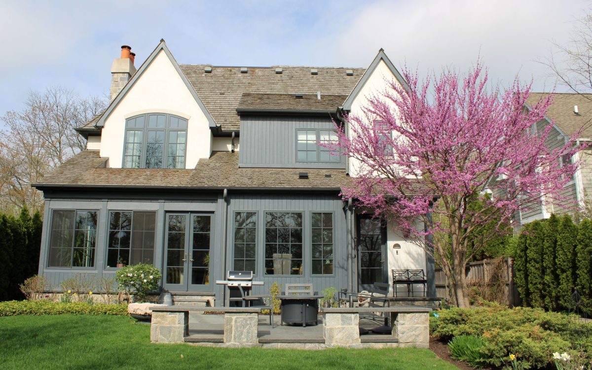 Backyard patio and landscaping